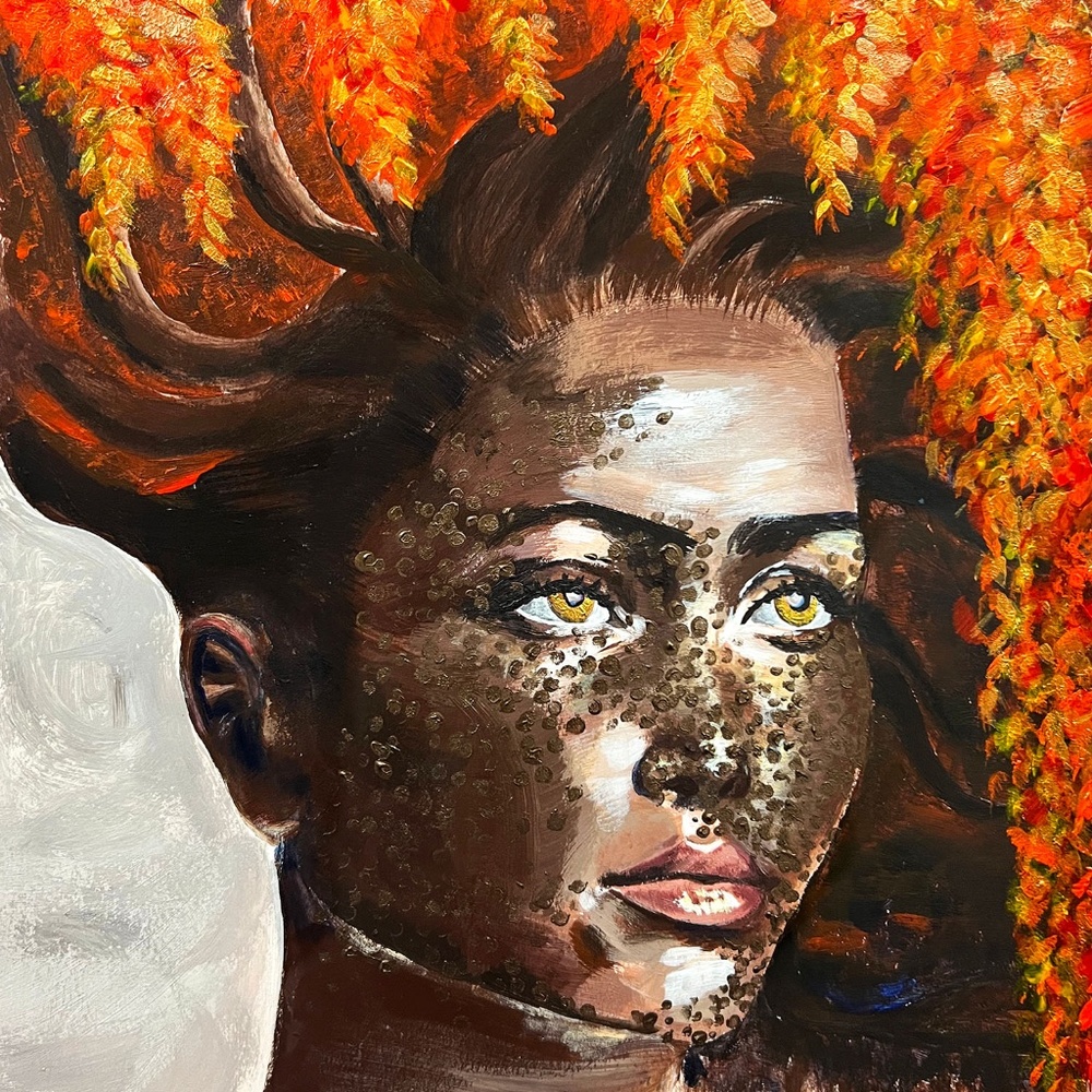 Autumn Godx | Painting of Non-Binary Person Portrayed as a Deity of Autumn
